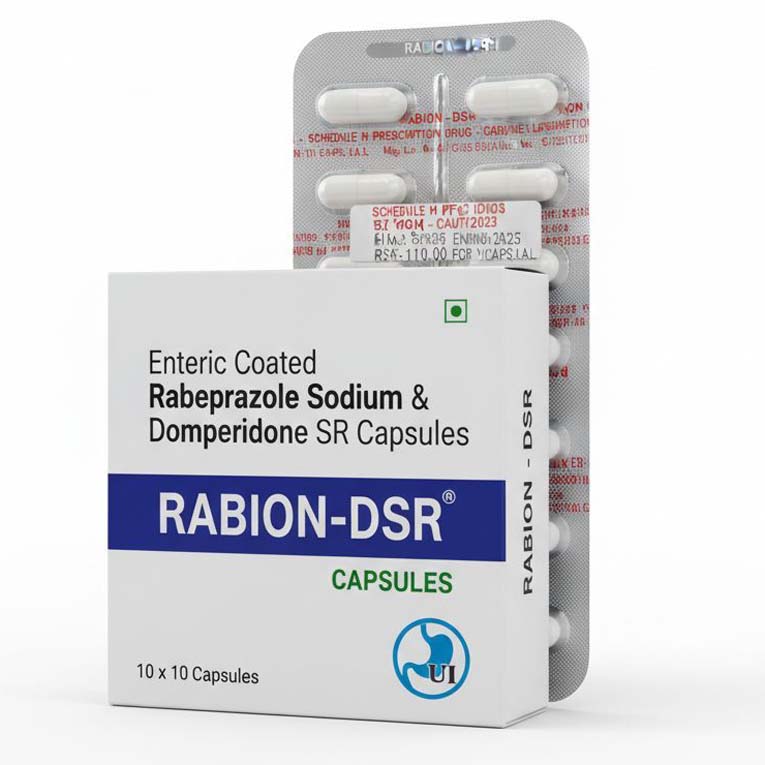 Enteric Coated Rabeprazole Sodium & Domperidone SR Capsules (RABION-DSR)